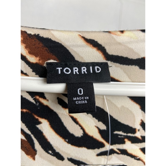 Torrid Maxi Dress Studio Knit Watercolor Zebra Print‎ Long Sleeve Size (0) 12/L - Picture 6 of 9